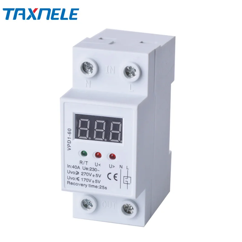 

Din rail automatic over voltage and under voltage protective 40A 63A 230V device protection relay