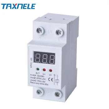 

Din rail automatic over voltage and under voltage protective 40A 63A 230V device protection relay