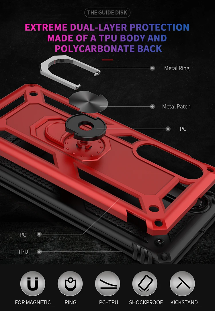 For Huawei P30 Pro case Holder Stand Armor Hybrid Magnetic Bracket Finger Ring Cover For For Huawei P30 Lite P Smart 2019 Case (12)