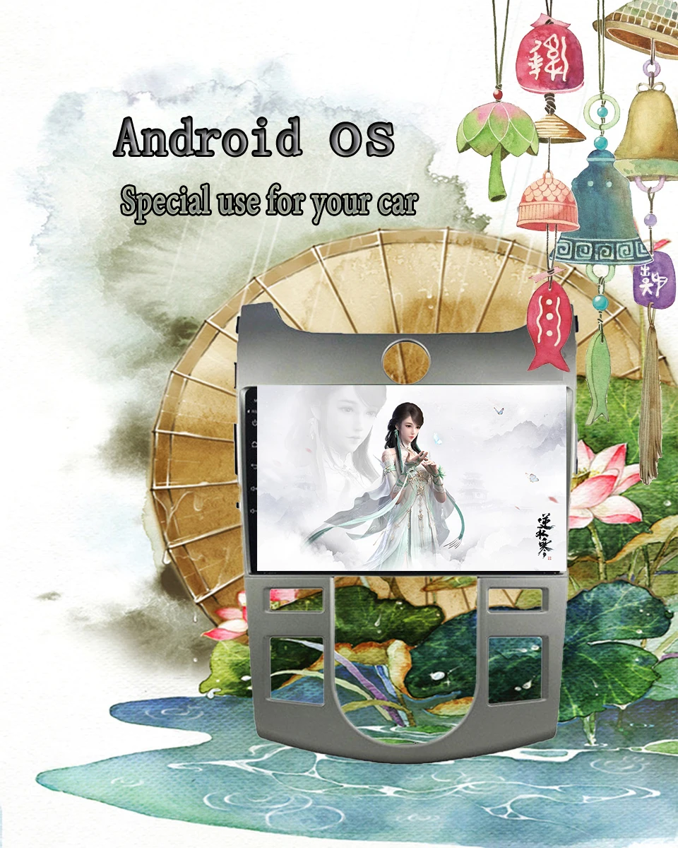 Top 9 Inch 1024*600 IPS Touch screen Android 9.1 T8 Car Radio fm tape music recorder HU For Forte Cerato 2008 2010 2012 with gps usb 4