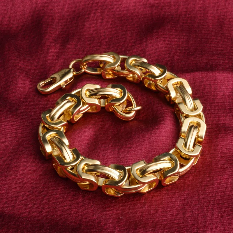 Новое поступление золотой цвет мужской браслет в стиле хип-хоп мода 9 мм/20 см длинная цепочка из звеньев хип-хоп браслеты мужские ювелирные подарки