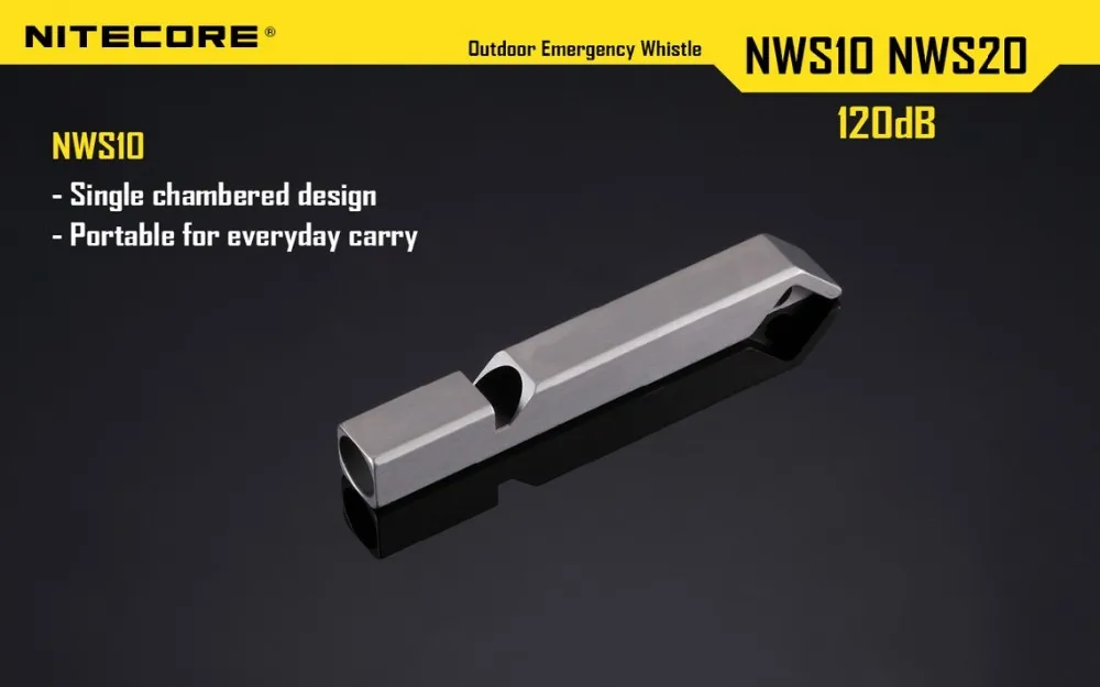 NITECORE выживания свисток NWS20 120dB спасательный титановый сплав UNI тело для наружного аварийного портативного освещения аксессуары