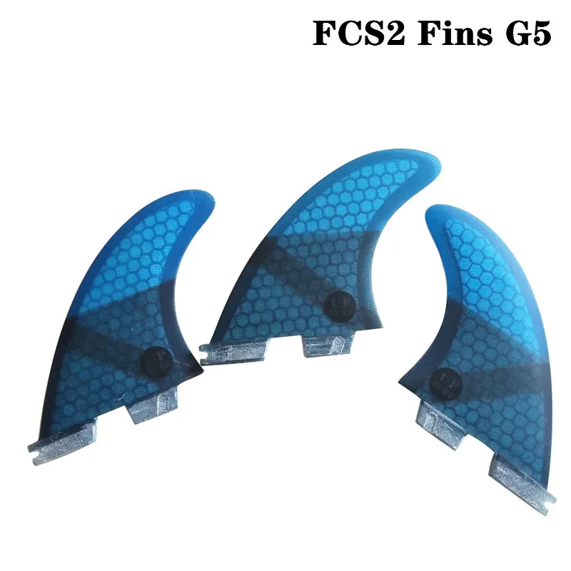 Плавники для серфинга FCS2 G3/G5/G7, сотовые плавники для серфинга с тремя плавниками, набор fcs плавников из стекловолокна - Цвет: Blue and Black G5