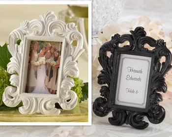 

Free Shipping 10pcs/lot Baroque Style (White Black) Resign Place Card Holder/ Photo Frame In Party Decoration