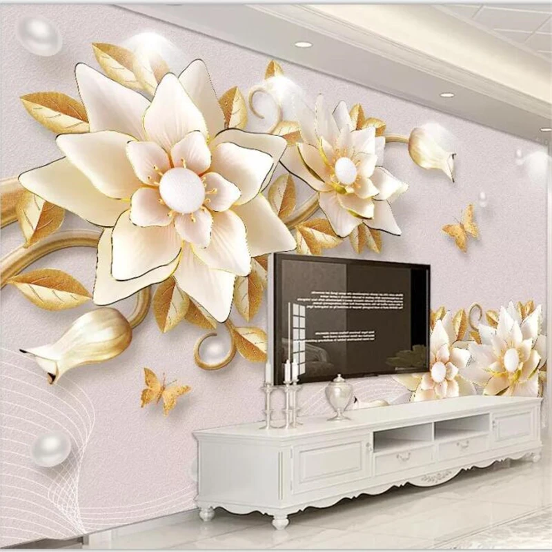 Beibehang обои на заказ гостиная спальня росписи HD трехмерные тисненые украшения цветы 3D декоративный фон