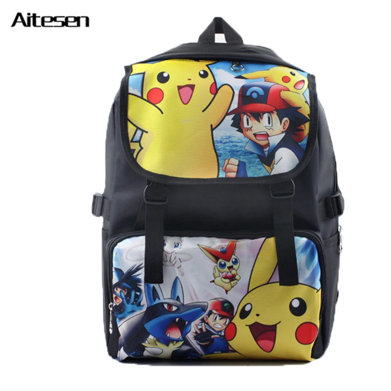 New fashion Pokemon backpack Boys school children baby kids backpack