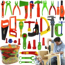 34pcs/set Boys Toy Repair Tools Ax Carpentry Plastic Simulation Tools Toy For Children Baby Early Learning Educational Toys