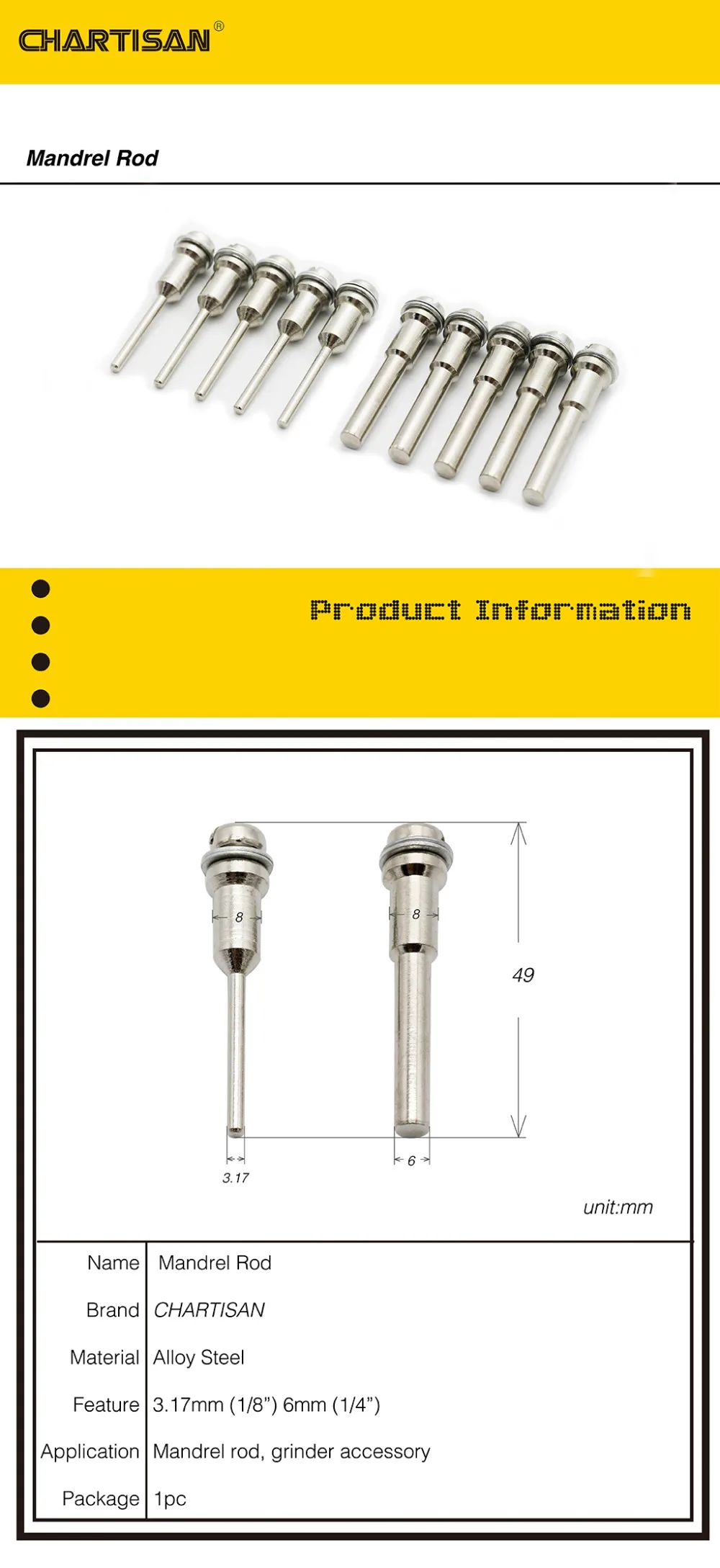 CHARTISAN 1/" 1/4" оправка для пильного диска Dremel шлифовальный станок соединительный стержень роторный аксессуар Удлинительный стержень