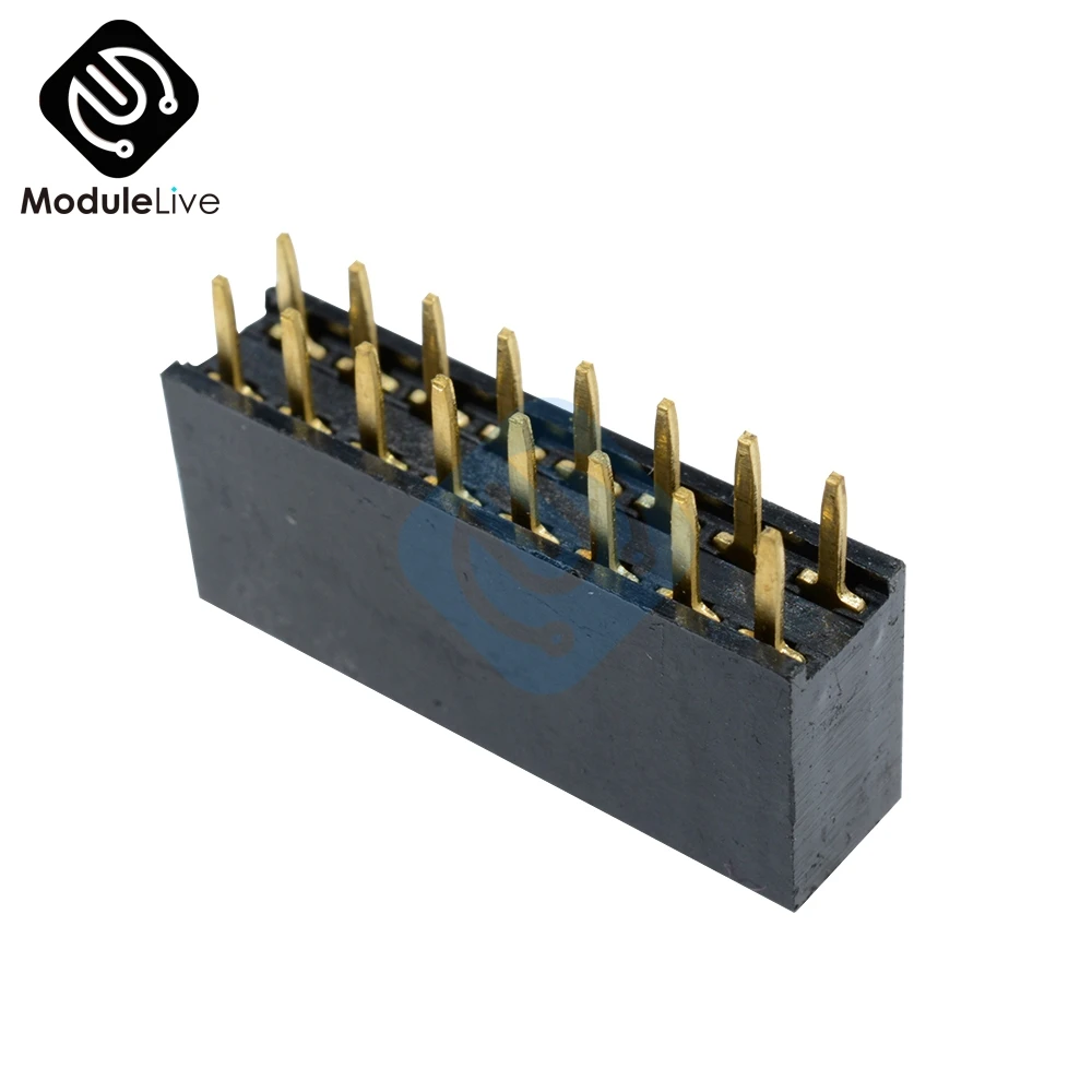 

10PCS 2X8 Pin 16P 2.54mm Double Row Female Straight Header Pitch Socket Strip