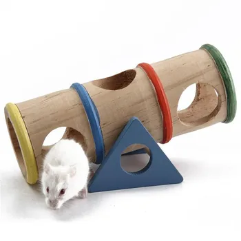 

2017 Natural Wooden Colorful Seesaw Cage House Hide Play Toy For Hamster Rat Mouse 40%