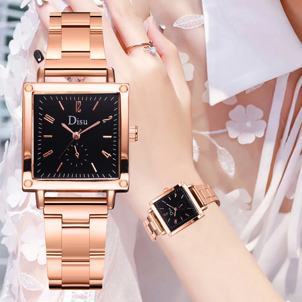 Простые Стильные Женские кварцевые наручные часы с маленьким циферблатом и квадратным циферблатом из сплава, подарки, вечерние наручные часы