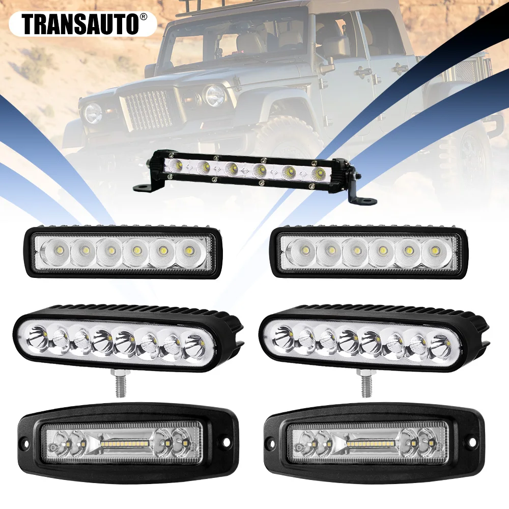 

6/7 Inch LED Work Light Bar Spot Flood Combo 30/40W Driving Fog ATV Off Road Truck Pods Slim Lamp Flush Mount Led Car Lighting