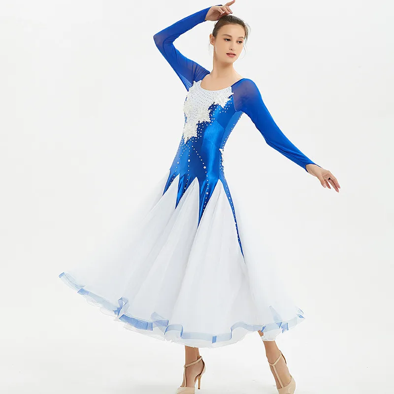 

Lady Ballroom Dress Waltz Modern Dance Costumes Ballroom Dance Competition Suit women Tango Dancing Suit Diamond Decorate