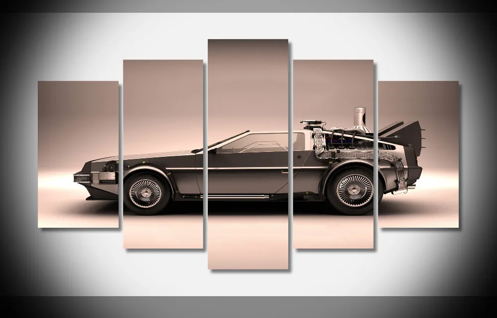 

6588 cars back to the future time travel delorean Poster Framed Gallery wrap art print home wall decor wall picture finished