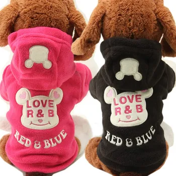 

2 PCS/LOT PUPPY Dog Winter Clothes Costume SMALL/MEDIUM/LARGE Down Parkas Hoodies Coat Pet Sweater Animal Products Supplies