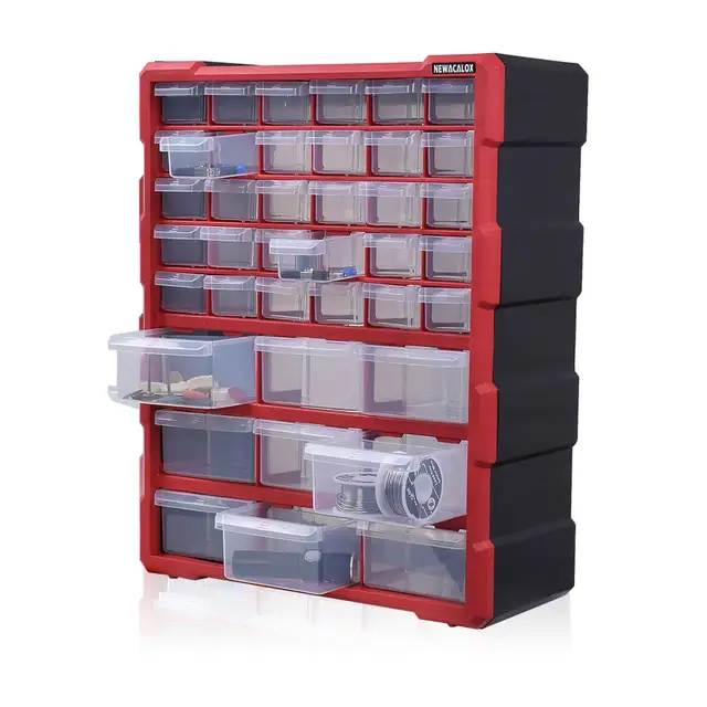 Newacalox Wall Mounted Toolbox Drawer Plastic Parts Storage