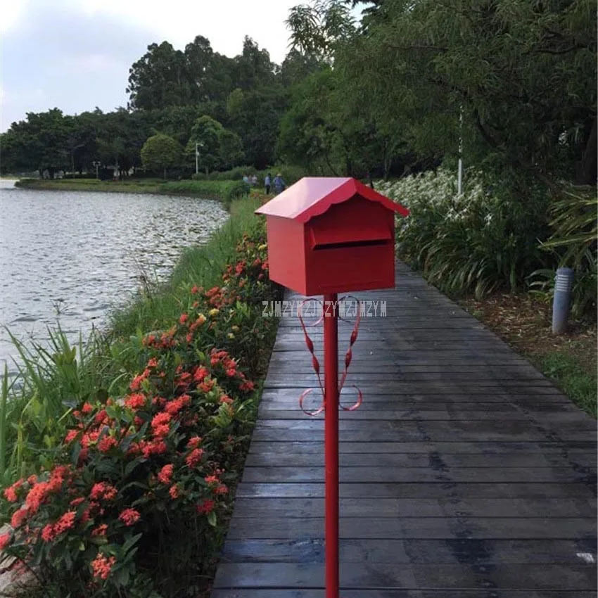 Корейский стиль сад парк безопасности стенд пол почтовый ящик металлический анти-обесцвечивание открытый предложение письмо коробка красный JHC-1004