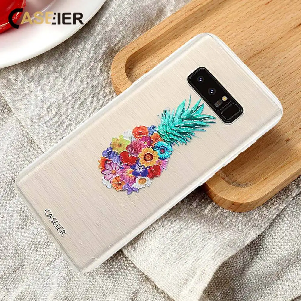 

CASEIER Summer Fruit Phone Case For Samsung S6 S7 edge Colorful Emboss Patterned Soft TPU Cases For Samsung Galaxy S8 Capinha
