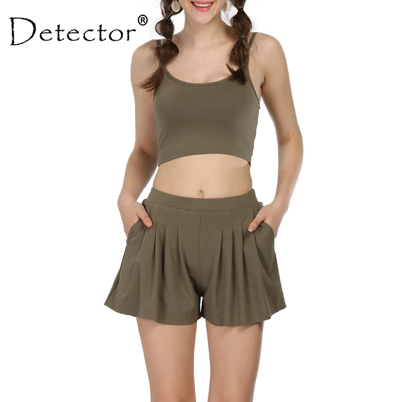 

Detector Women Solid Sport Yoga Set Running Vest + Shorts Gym Fitness Pants Leggings Tracksuit Gym Leggings Workout Sport Wear