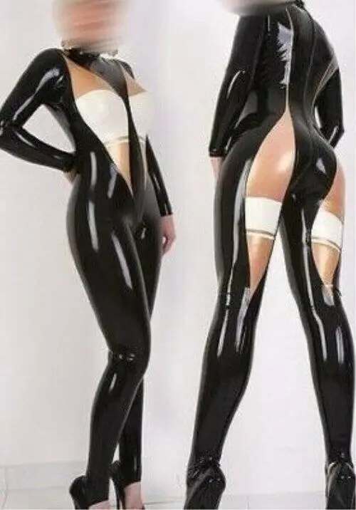 

2019 Latex Overall Gummi Uniform Catsuit Suit Party Bodysuit Mix Color 0.4mm S-XXL