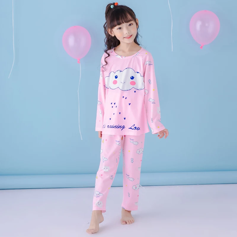 

Children's pajamas set Spring Autumn long sleeved boy pyjamas girls cute cartoon home clothes big kid's sleepwear clothes HL1019