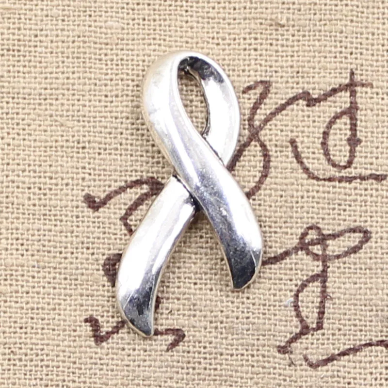12pcs Charms Scarf Tie Awareness Ribbon 32x15mm Antique Silver Color Pendants DIY Making Findings Handmade Tibetan Jewelry | Украшения и