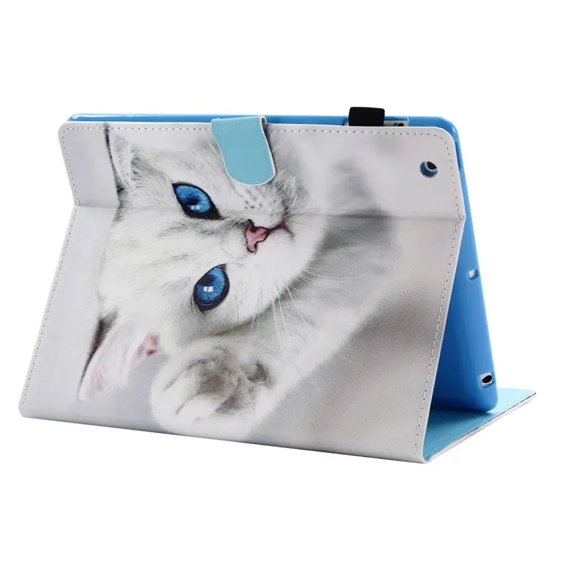 Мультфильм Cat Чехол для Apple iPad 2/3/4 чехол Funda планшет силиконовый чехол из искусственной кожи для iPad2 iPad3 iPad4 Стенд кожи в виде ракушки+ стилус+ Защитная пленка на экран