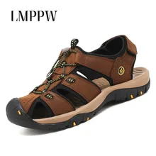 Роскошные брендовые сандалии для мужчин; лето ; пляжная обувь из натуральной кожи; модная дышащая мужская повседневная обувь; уличные сандалии; кроссовки; 2A