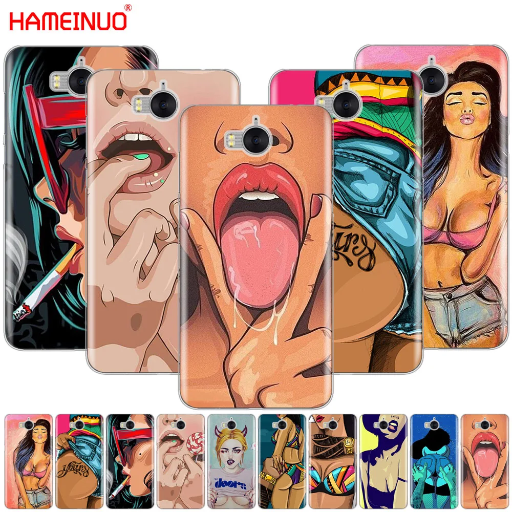

HAMEINUO hot flirt sexy girl cell phone Cover Case for huawei honor 3C 4X 4C 5C 5X 6 7 Y3 Y6 Y5 2 II Y560 2017