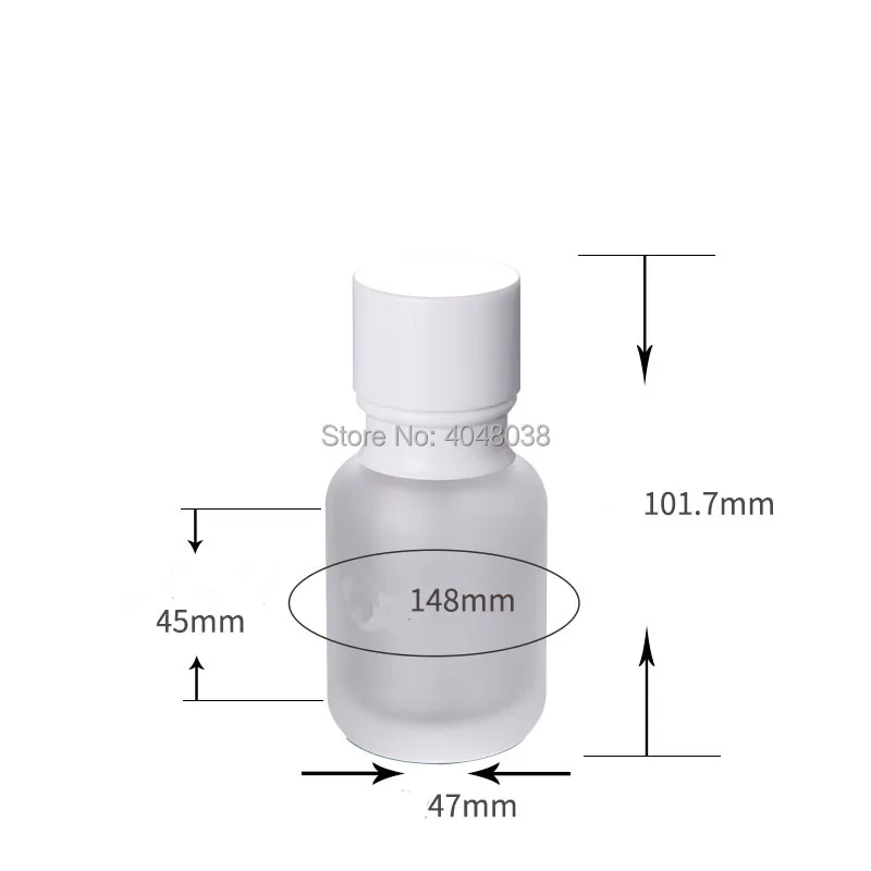 Emulsion Bottle 50 ML Empty Frosted Glass Essence Vial White Cover Press Pump Bottle Travel Set Refillable Cosmetic Container (5)
