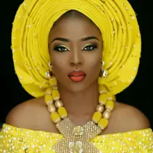 Последняя Африканское нигерийское свадебное Бусины Ювелирные наборы желтого цвета для невесты с украшением в виде кристаллов массивные Цепочки и ожерелья комплект Для женщин подарок на год WE008