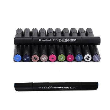 

STA 1Pcs Optional 128 Colors Sketch Markers Alcohol Ink Pen Dual Head Professional Art Markers For Mangs Office School Supplies
