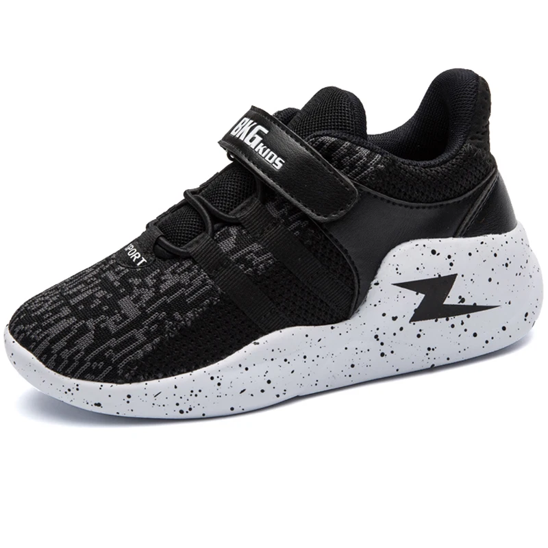 

2018 New Non-slip Breathable Kids Sneakers Black Footwear Boys Running Shoes Rubber Children Students Walking Sports Shoes White
