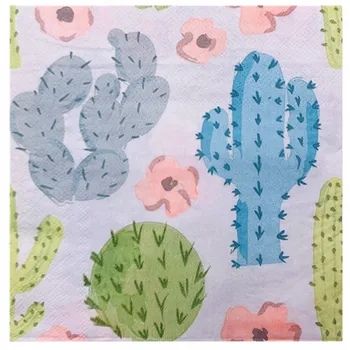 

Decoupage wedding vintage napkin paper cute tissue black color cactus flower birthday towel party beautiful serviettes decor 20