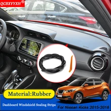 QCBXYYXH автомобильный Стайлинг резиновые анти-звуконепроницаемые не пропускающие шума пылезащитные приборной панели автомобиля Лобовое стекло уплотнительные полосы для Nissan Kicks