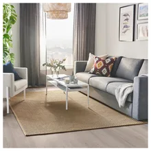 Ковер, плоский, сделанный из натурального коричневого цвета, подходит для гостиной или под обеденным столом