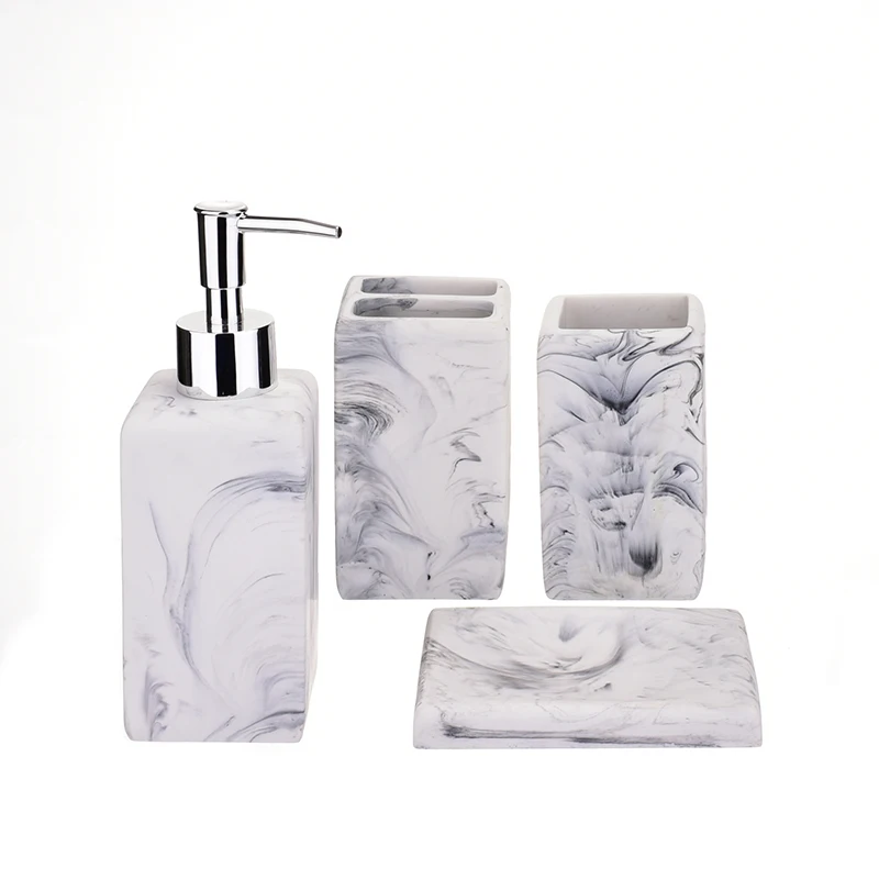 

Marble Style 4pcs Bath and Shower Accessories Ensemble Set