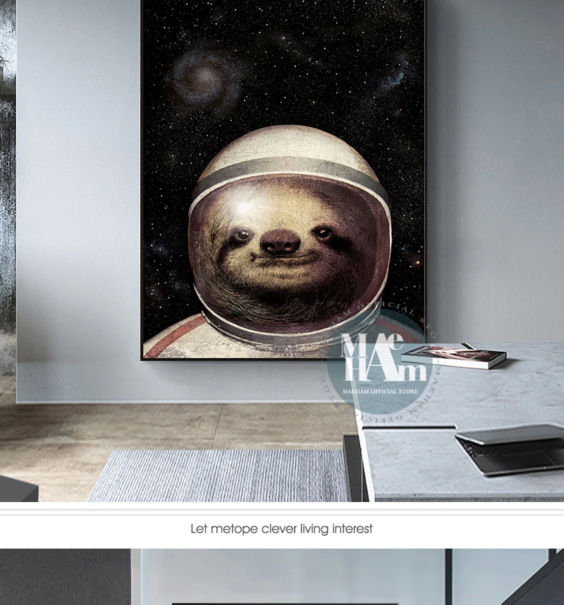 Подвеска в виде космонавта и планеты космический шар настенные художественные постеры печати на холсте Модные животные из мультфильмов лиса настенные картины для детской комнаты