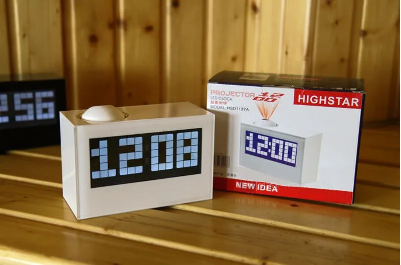 Лазерный проекционный будильник большой дисплей время дата проектор температуры с цифровой красочной подсветкой Настольные часы