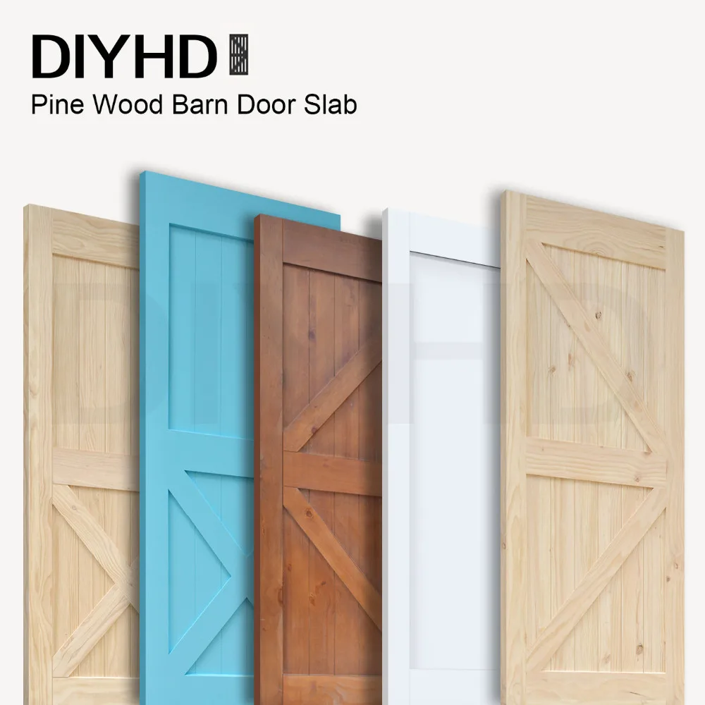 Image 38in*84in Pine Knotty Sliding Barn Wood Door Slab Two side Style Barn Door