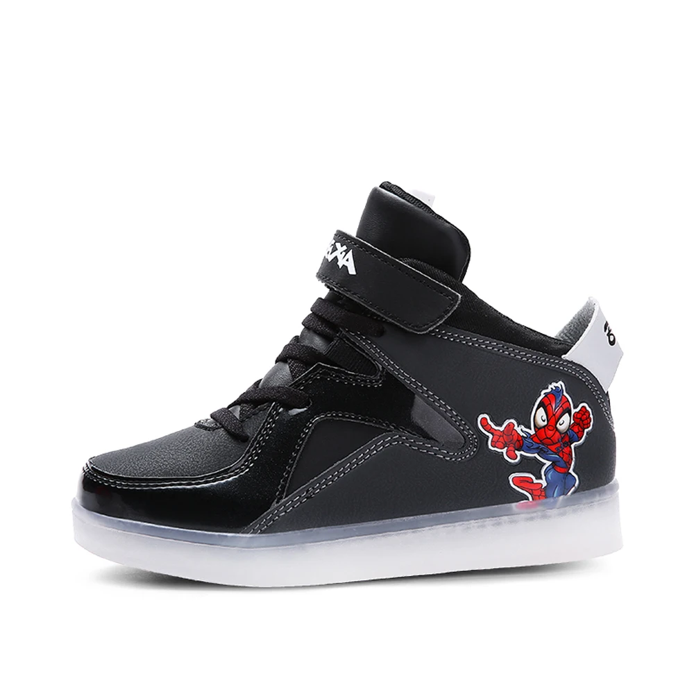 

2018 Hotsale Children shoes Spider-Man LED Shoes Kids Lighted Sneakers kids luminous Sneakers Boys Girls Shoes 4 Colors C79
