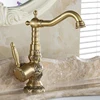 Basin Faucets Antique Brass Bathroom Faucet Grifo Lavabo Tap Rotate Single Handle Hot and Cold Water Mixer Taps Crane AL-9966F ► Photo 2/6