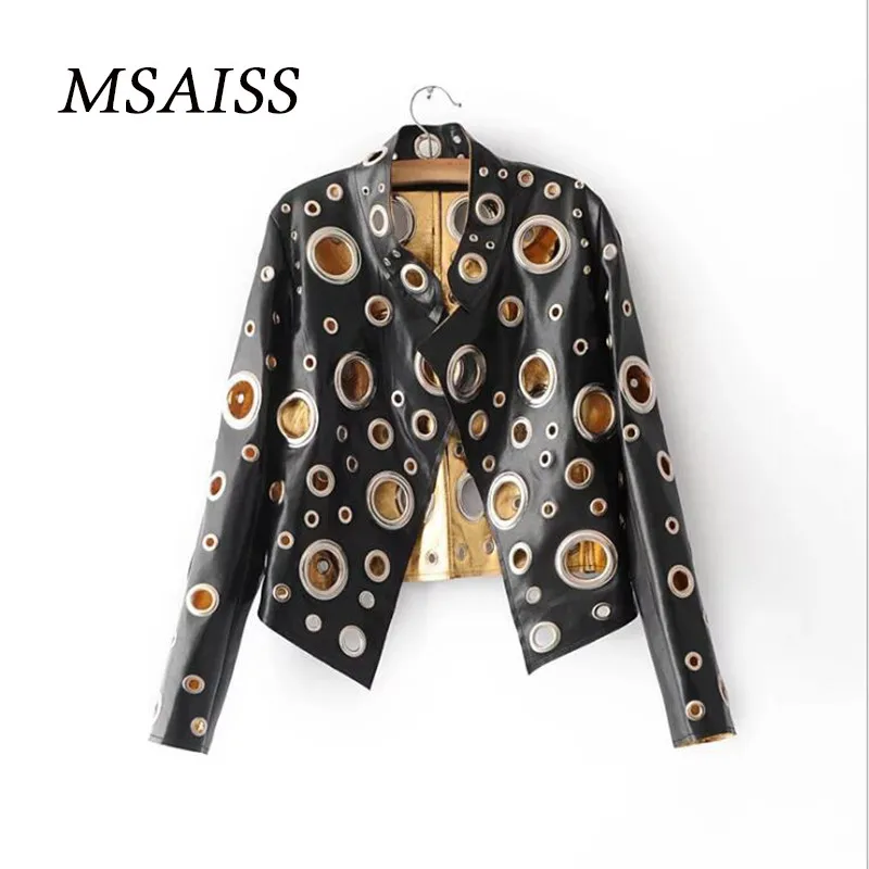MSAISS Осенняя Новая женская кожаная куртка в стиле панк из искусственной кожи, размеры s, m, l