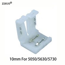 Zinuo 10 шт./лот 10 мм 2Pin один Цвет светодиодные полосы разъем для гибкого 5630 5730 5050 СИД свет ленты клейкие ленты