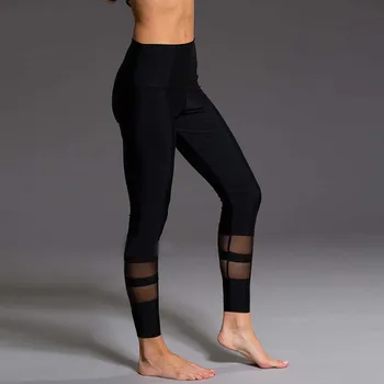 

EOEODOIT Mesh Patchwork Leggings Quick Dry Women Ankle-Length Sportwear Pants Elasticity Push Up Fitness Female Legging