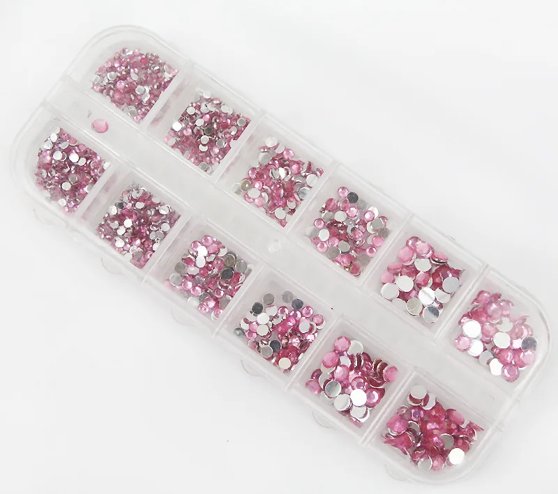 

1Box(800Pcs) Pink Acrylic Rhinestone For Needlework FlatBack Cabochon Scrapbook Decoration Craft DIY Embellishments Accessories