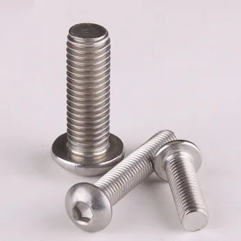 

20PCS DIN7380 Button Head Socket Cap Screw 304 Stainless Steel Round/Pan Head Screws M4*5/6/8/10/12/...80mm