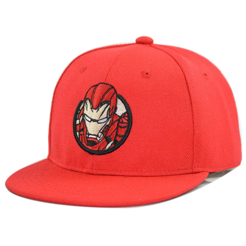 

Baseball Cap Ironman Boy Snapback Kid Hip Hop Hat Flat Bill Superhero Embroidered Adjustable comic Breathable Outdoor Accessory