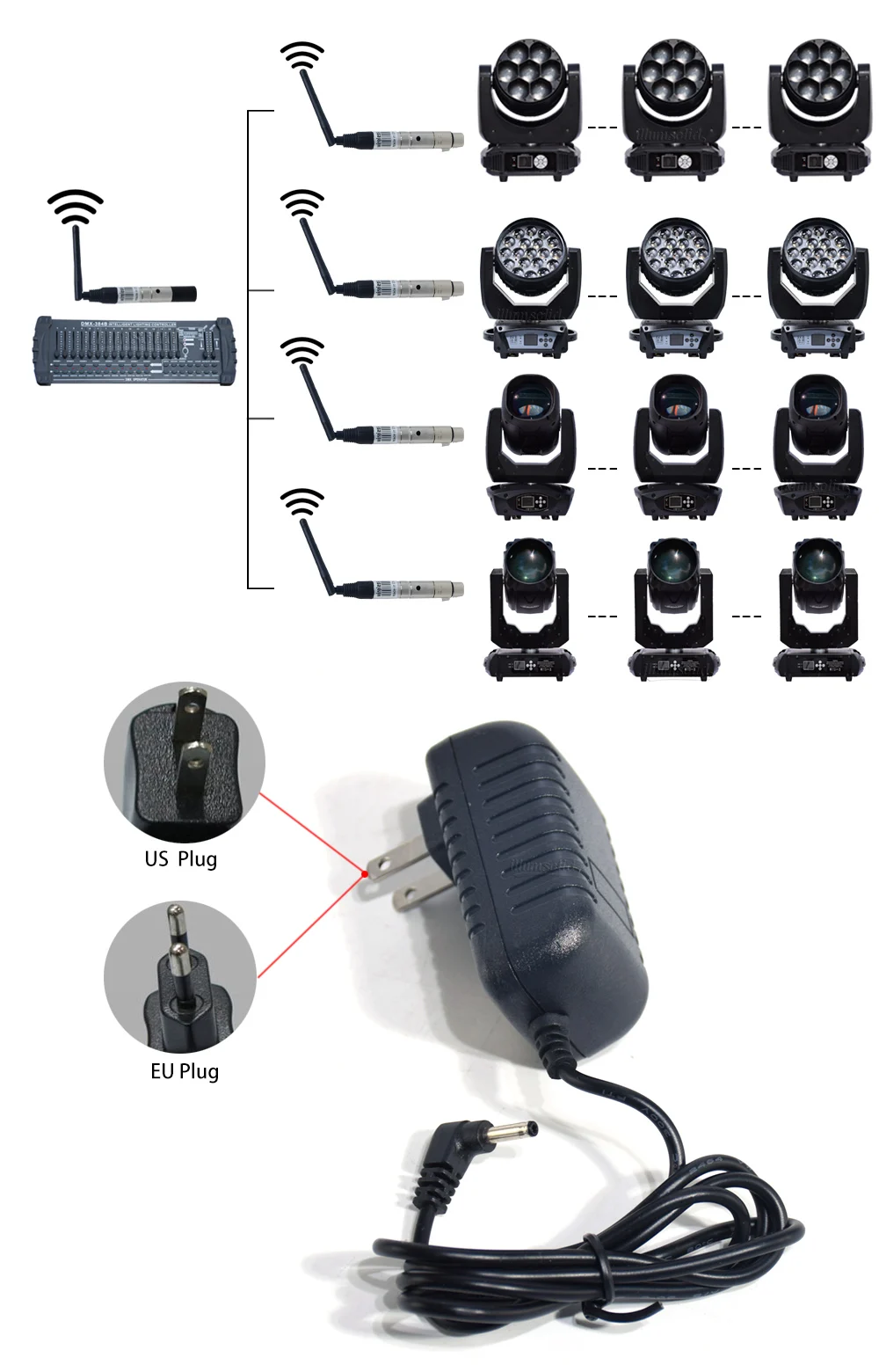 DMX512 DMX Dfi DJ диско Беспроводной системы ресивер или передатчик 2,4 г светодиодный сценический свет светодиодный свет 400 м дистанционное