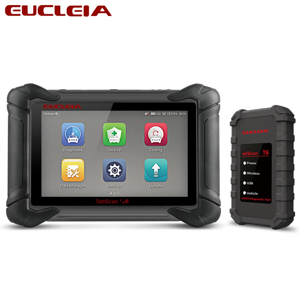 

EUCLEIA S8 Professional Car Diagnostic Tool Full System OBD2 Automotive Scanner Coding J2534 PDU 908P ECU Programmer PK X431 V